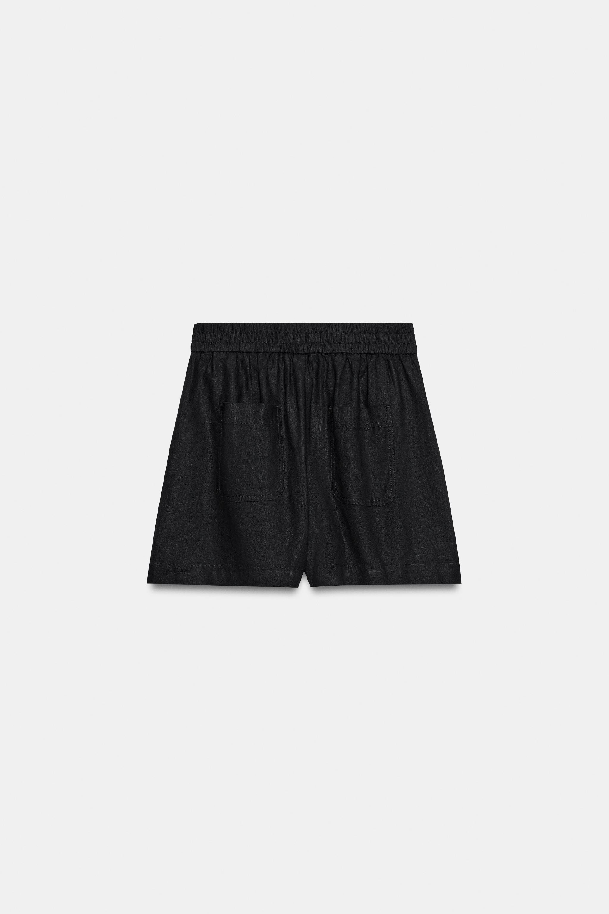 LINEN SHORTS WITH ELASTIC WAIST